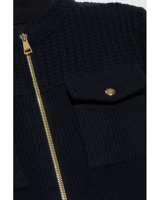 Moncler Multicolor Cardigan With Down-Filled Back