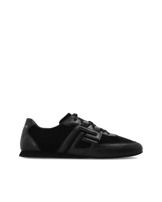 Balmain Black Sports Shoes With Logo for men