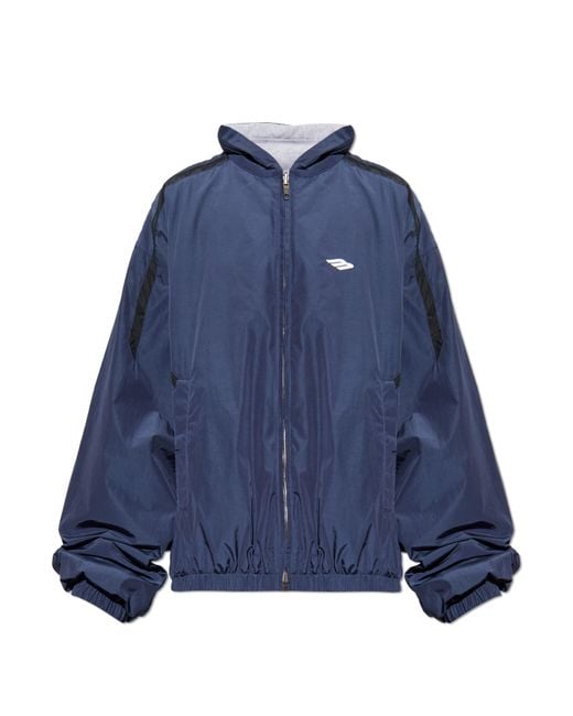 Balenciaga Blue Reversible Jacket With Hood for men