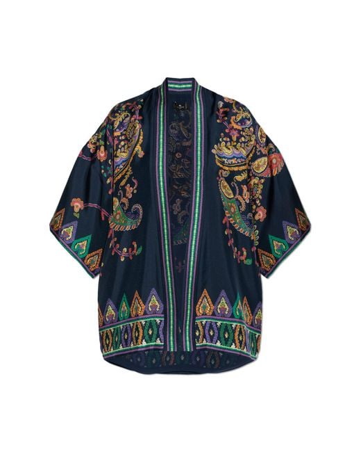 Etro Blue Silk Kimono