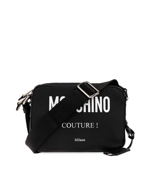 Moschino Black Shoulder Bag With Logo, for men