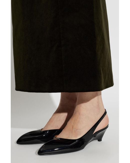 Jil Sander White Leather Wedge Shoes
