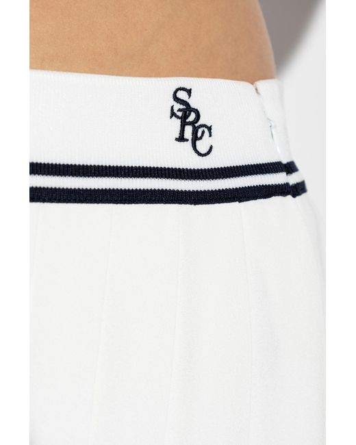 Sporty & Rich White Pleated Skirt