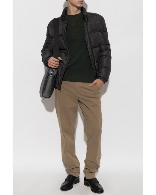 Etro Black Puffer Jacket With Logo for men