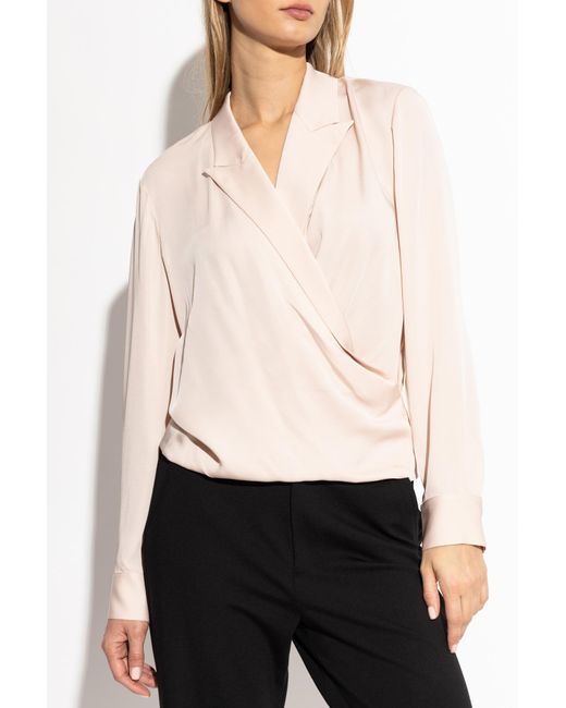 Theory Natural Silk V-Neck Top, '