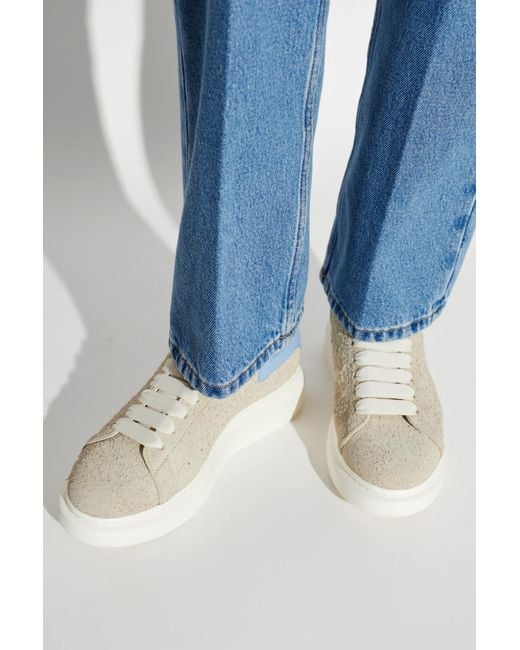 McQueen Gray Suede Sports Shoes With Logo