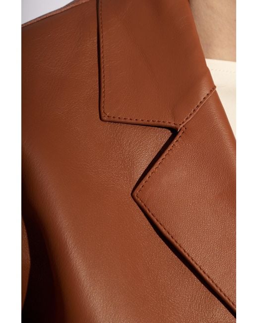 Totême  Brown Toteme Leather Blazer