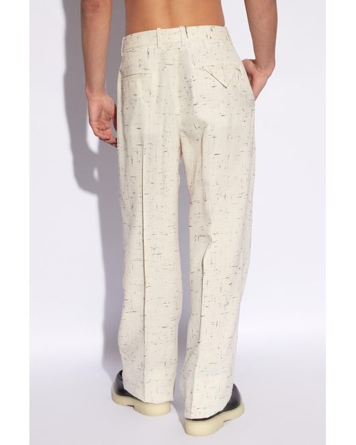 Bottega Veneta White Pleat-front Trousers, for men