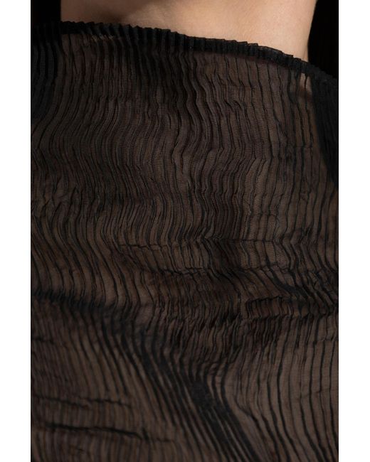 Issey Miyake Black Pleated Top