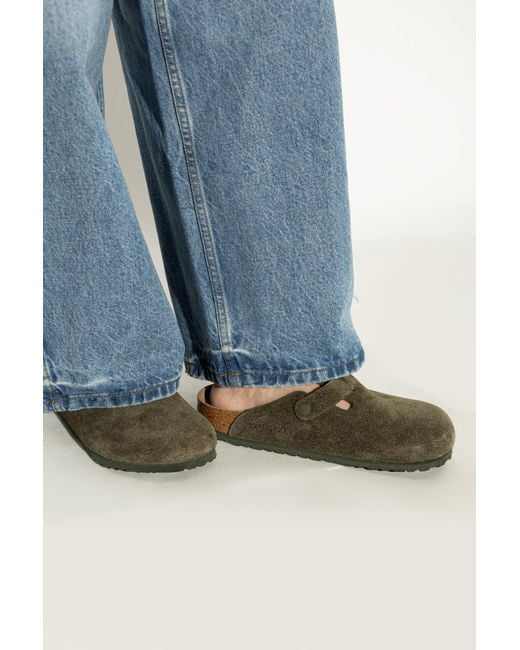 Birkenstock Green 'Boston' Slides