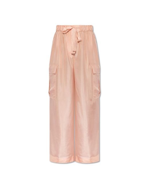 Zimmermann Pink Silk Trousers,