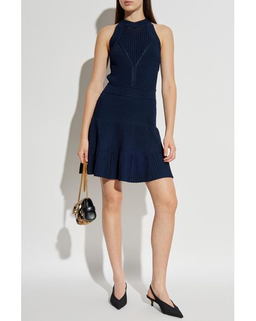 Balmain Blue Sleeveless Dress