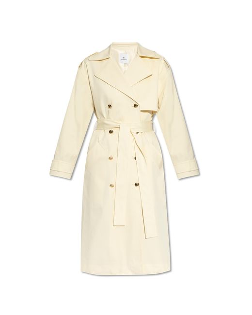 Anine Bing Natural Cotton Trench Coat,