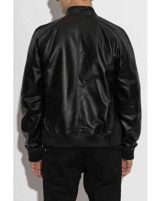 DSquared² Black Leather Jacket for men