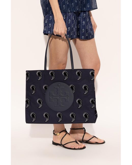 Tory Burch Blue "Ella" Shopper Bag