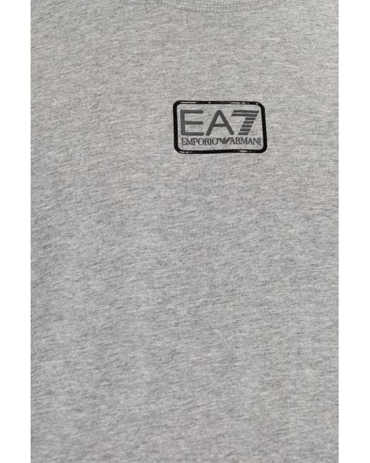 EA7 Black T-Shirt With Logo for men