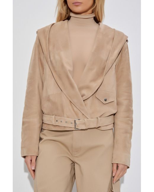 Alaïa Natural Suede Jacket With Hood