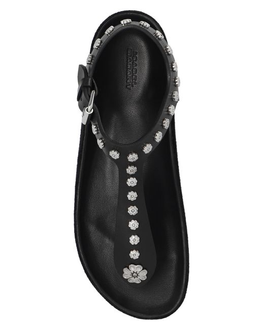 Isabel Marant Black 'flower' Sandals,