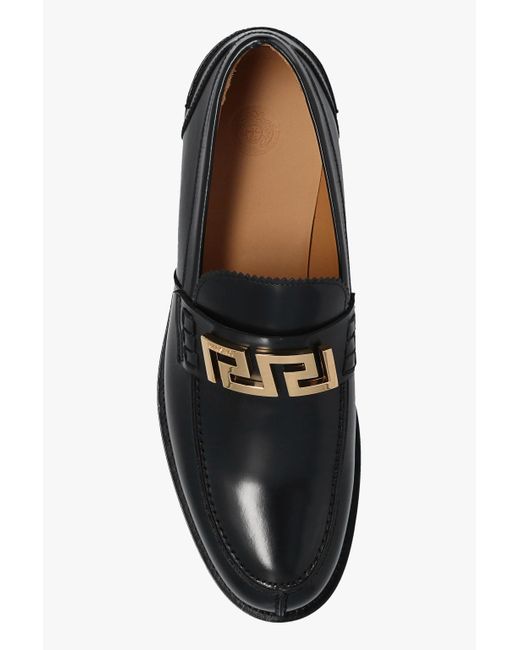 Versace Black ‘La Greca’ Loafers for men