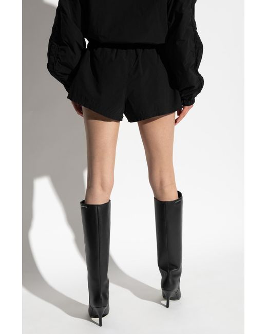 T By Alexander Wang Black Shorts With Printed Logo