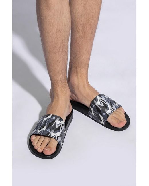Moncler White Rubber 'Basile' Slides for men