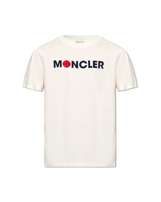 Moncler White T-shirt With Logo for men