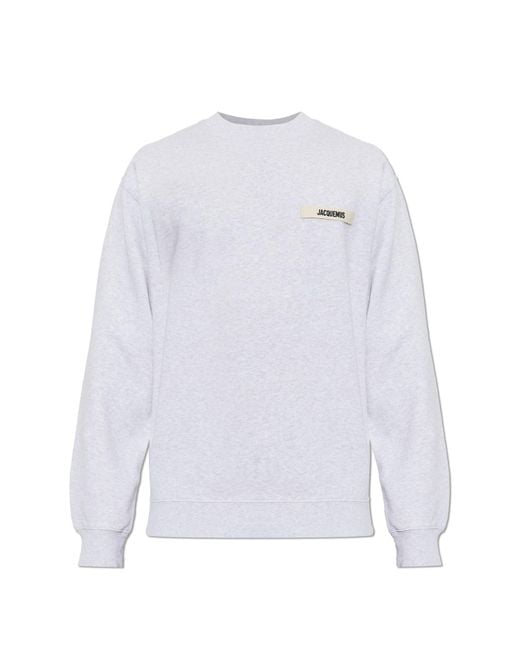 Jacquemus White Sweatshirt With Logo Patch for men