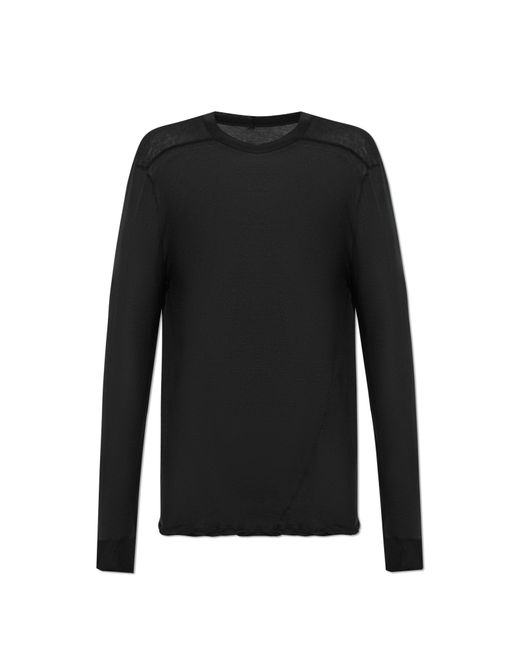 Rick Owens Black Leather Jacket With Pockets for men