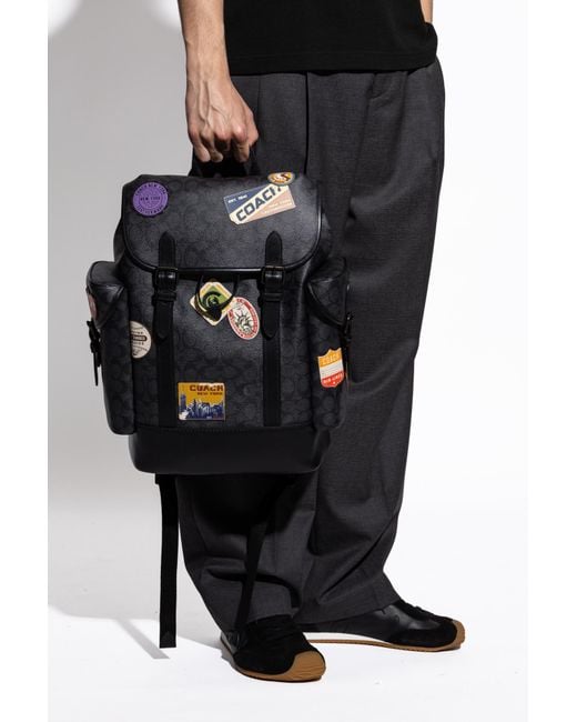 COACH Backpack With Colorful Patches in Black for Men | Lyst