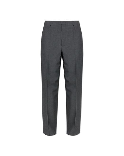 Jil Sander Gray Wool Pleated Trousers for men
