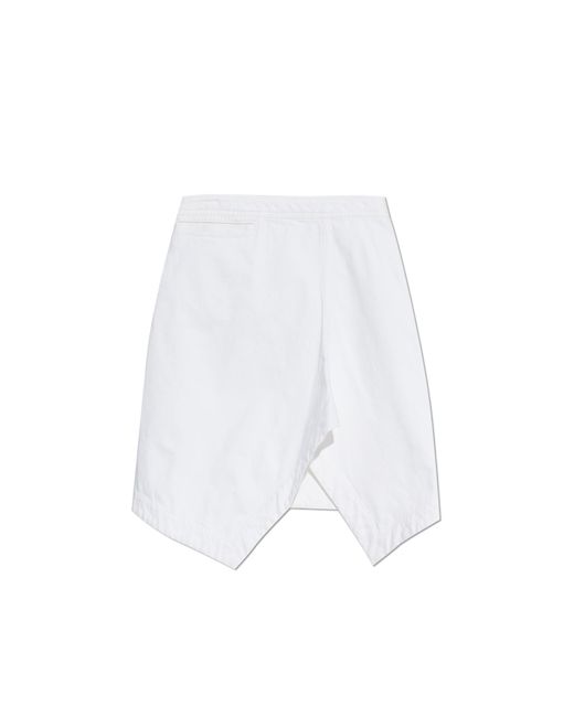 Lemaire White Denim Skirt With Slit