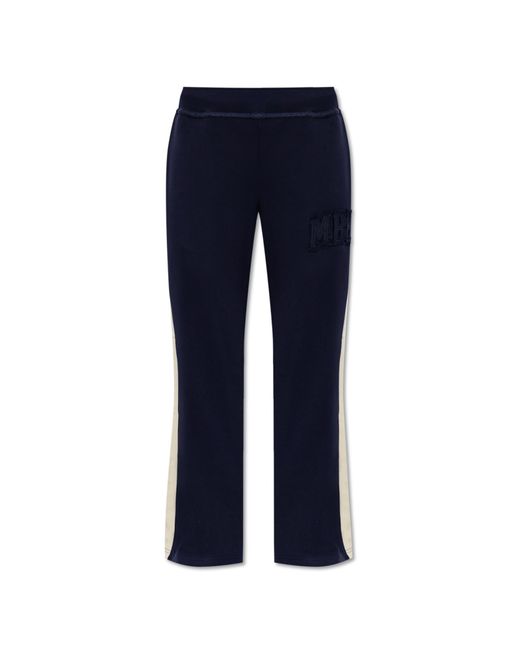 M I S B H V Blue Sweatpants With Logo
