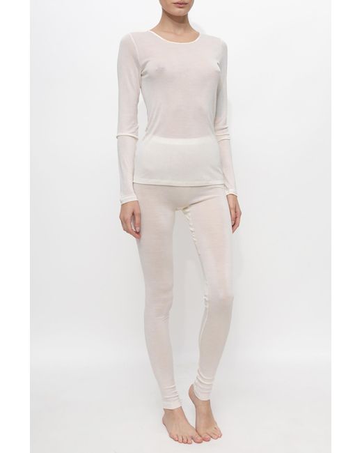 Hanro Natural Long-Sleeved Silk Top