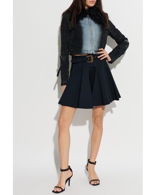 Versace Jeans Couture Blue Short Skirt With Belt