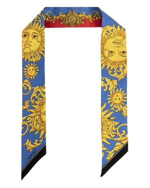 Versace Blue Silk Scarf