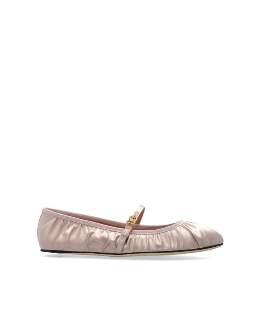 Dolce & Gabbana Black Satin Ballet Flats
