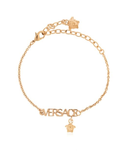 Versace Metallic Bracelet With Logo