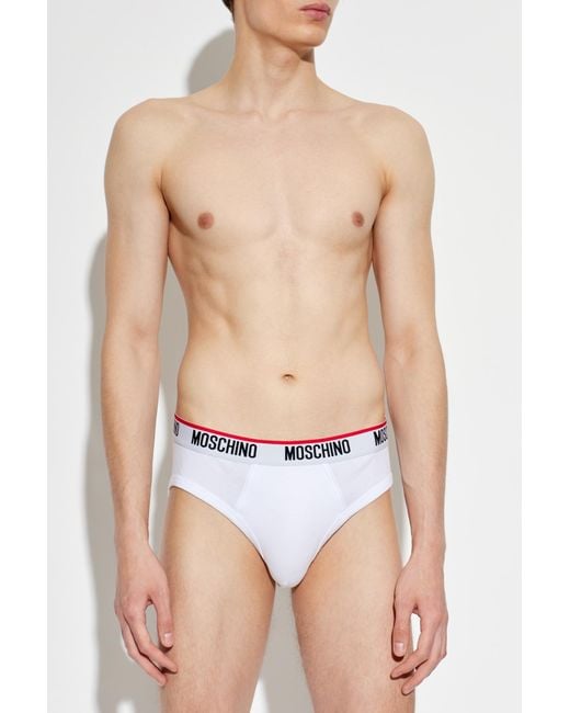 Moschino White Three-Pack Of Cotton Briefs for men