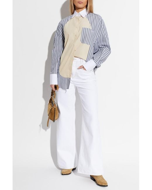 Stella McCartney White Shirt With A Striped Pattern