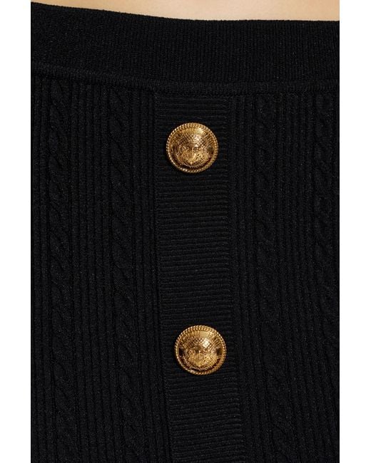 Balmain Black Skirt With Buttons