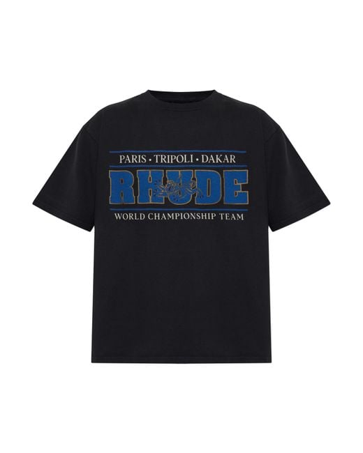 Rhude Blue T-Shirt With Logo for men