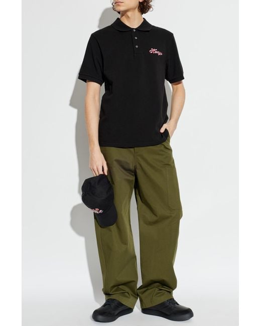 KENZO Black Cotton Polo for men
