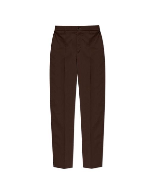 Moncler Brown Creased Trousers for men