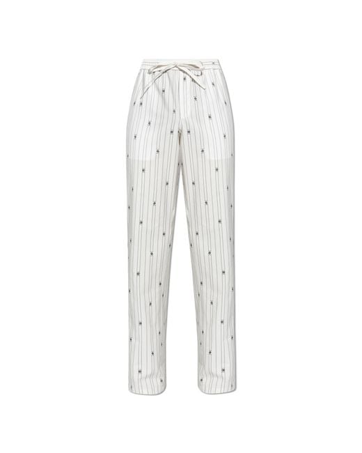 Dolce & Gabbana White Striped Pattern Trousers for men