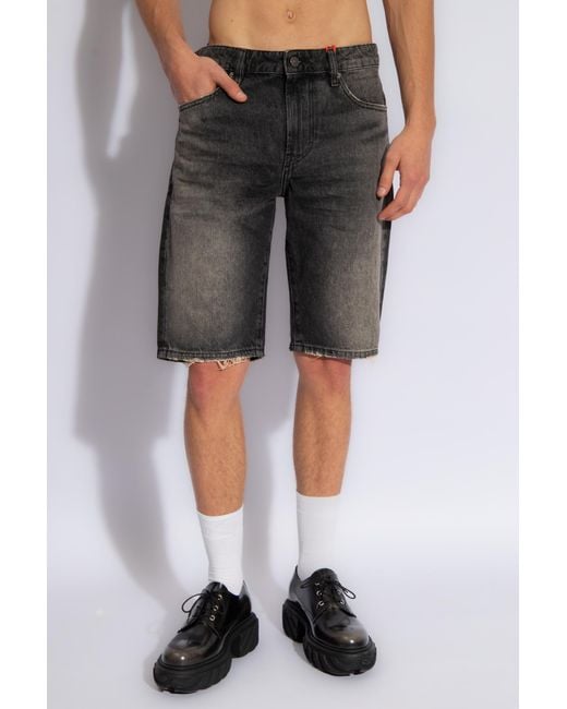 DIESEL Gray 'slim-short' Denim Shorts, for men