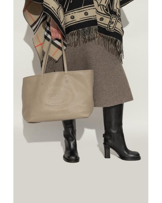 Burberry Gray "Highlands Medium" Shopper Bag
