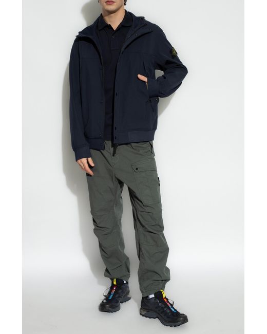 Stone Island Blue Slim Cotton Polo Shirt for men