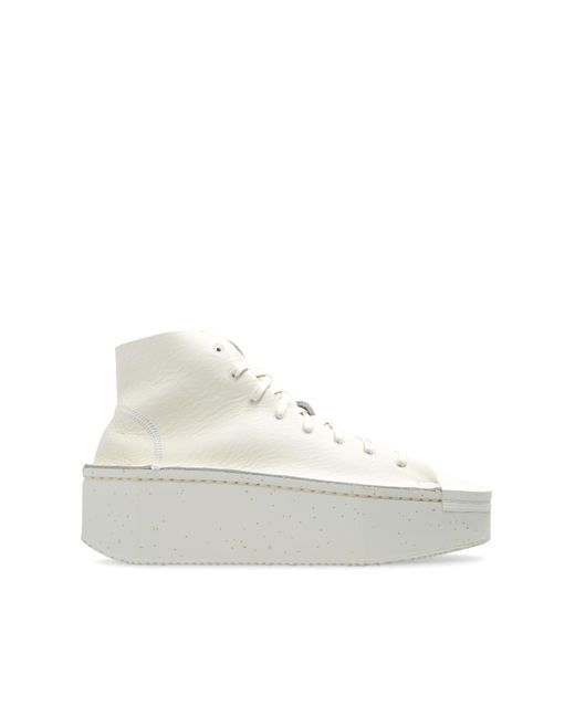Y-3 White 'kyasu Hi' Platform Sneakers, for men