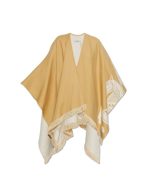 Burberry Yellow Poncho With Logo