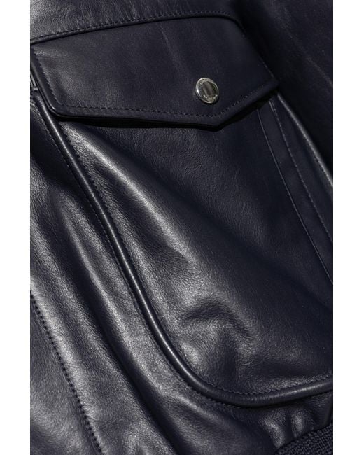 Givenchy Gray Leather Jacket for men